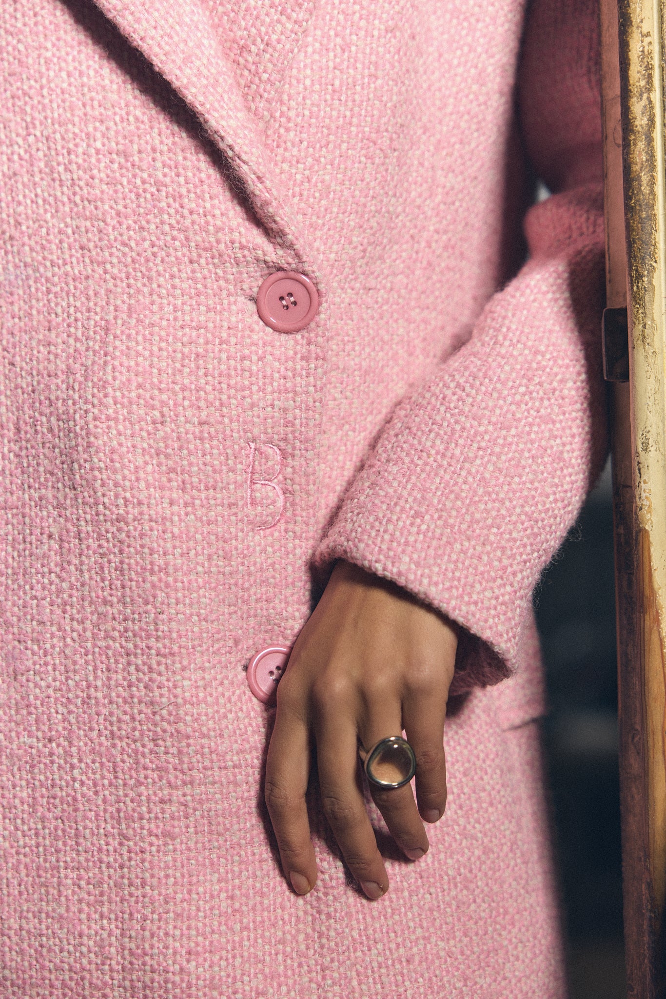 Pink textured coat