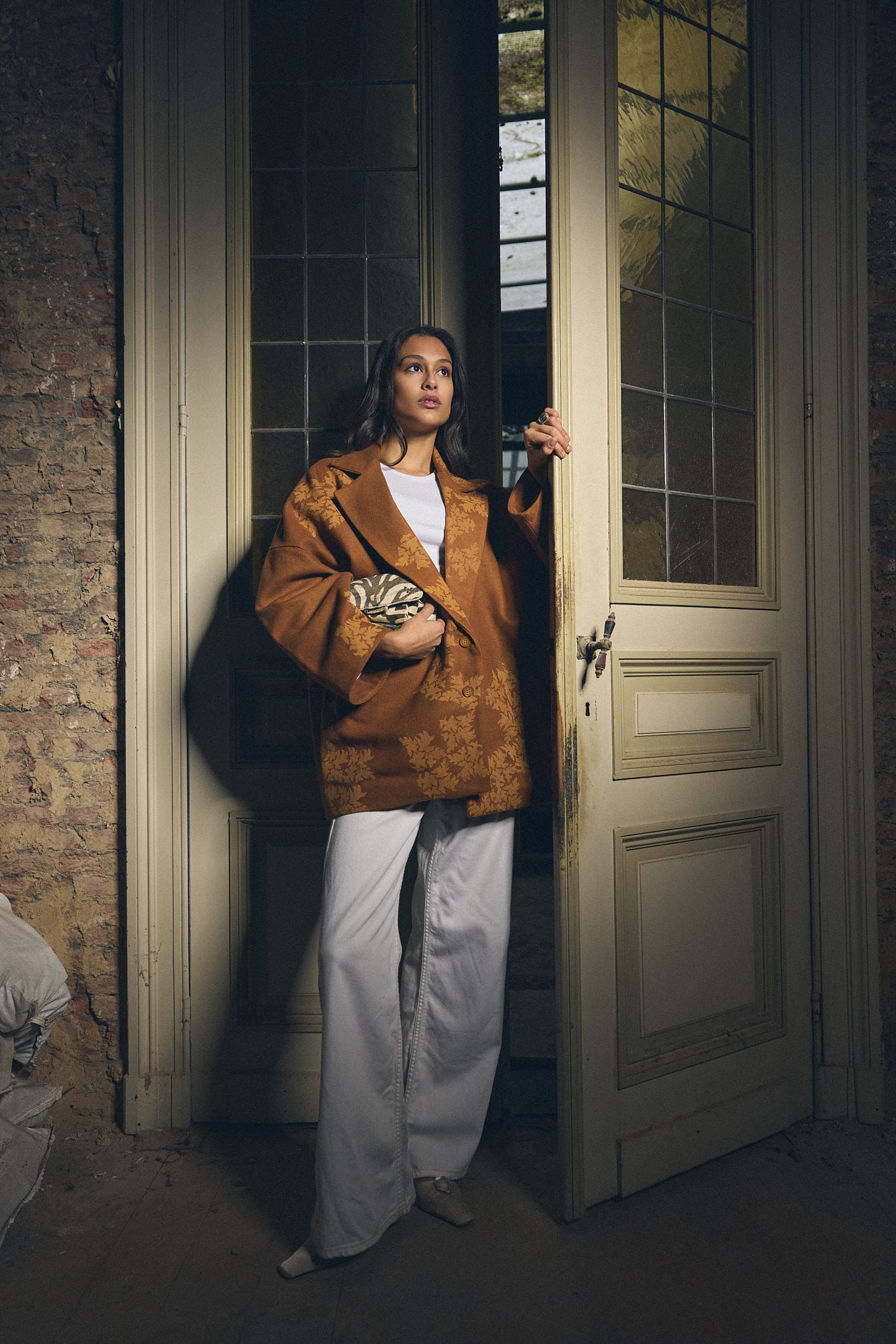 Rust jacquard jacket